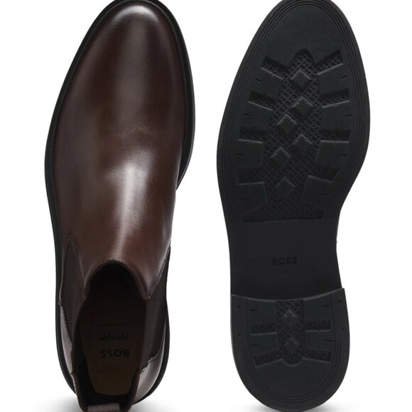 BOSS Calev Chelsea Boots Men's Dark Brown Leather US 7 (UK 6 EU 40) MSRP $230 - Picture 4 of 5